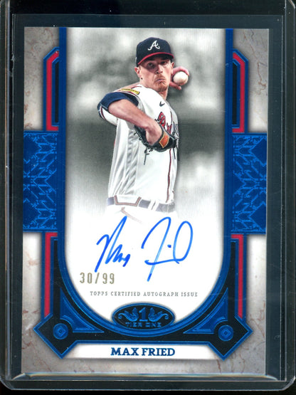 2024 Topps Tier One Max Fried Blue Autograph /99 Braves