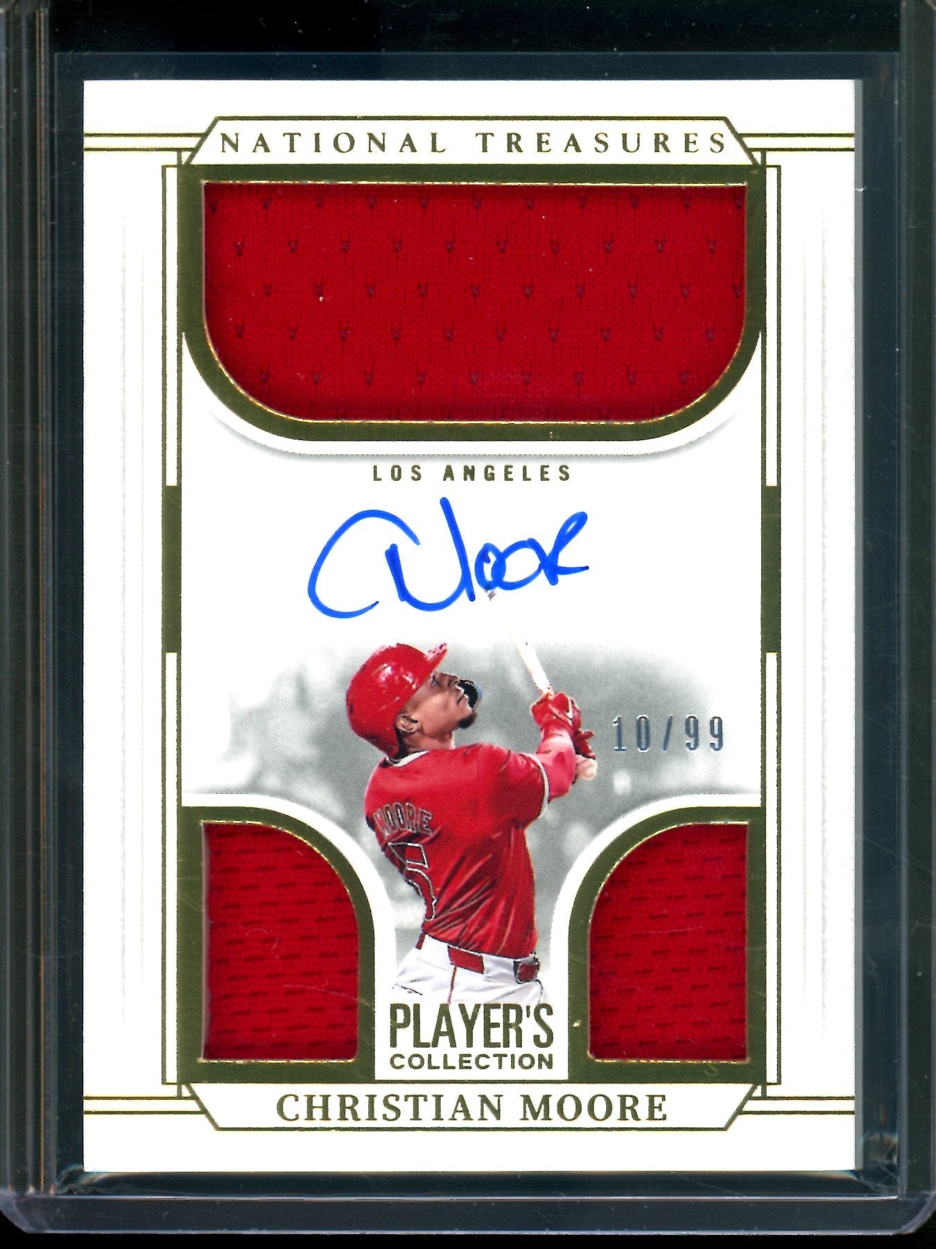 2025 Panini National Treasures Christian Moore Players Collection Triple Patch Autograph /99 Angels