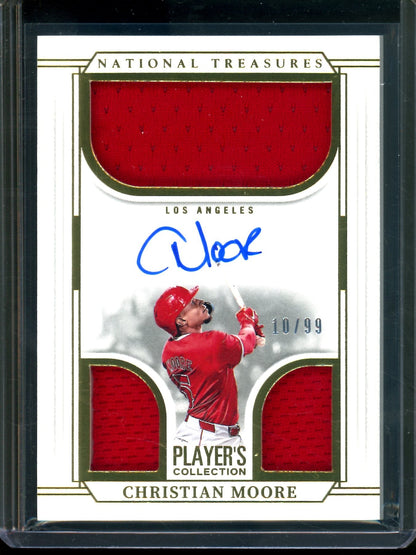 2025 Panini National Treasures Christian Moore Players Collection Triple Patch Autograph /99 Angels