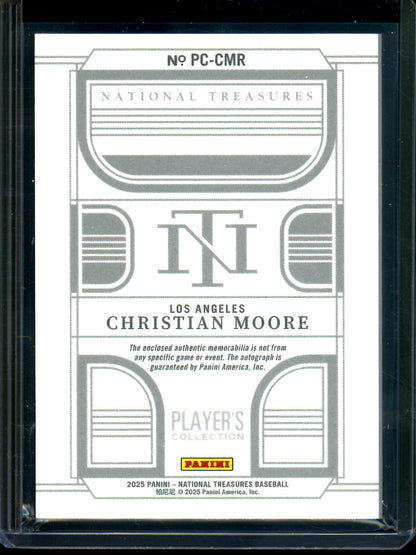 2025 Panini National Treasures Christian Moore Players Collection Triple Patch Autograph /99 Angels