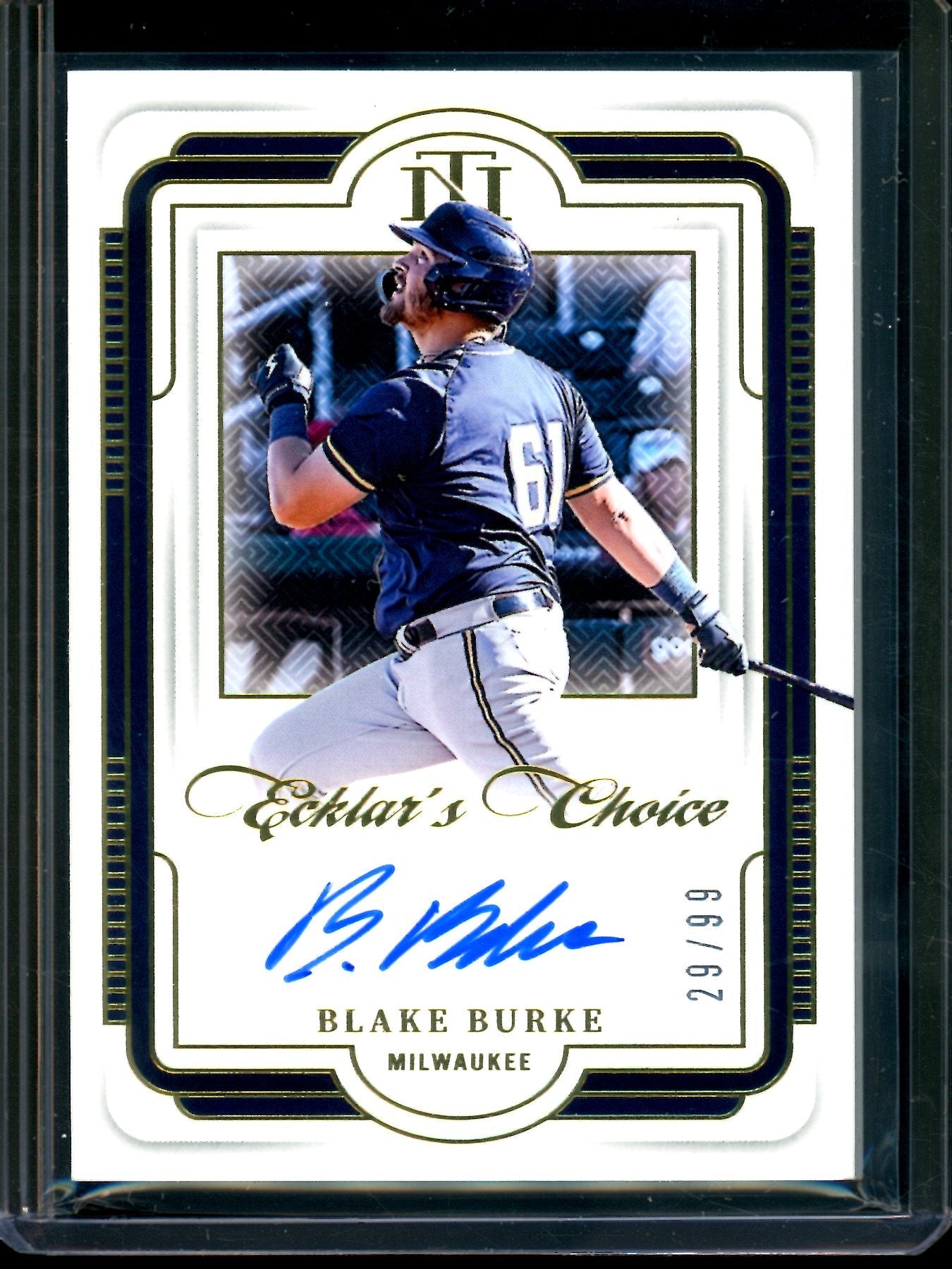 2025 Panini National Treasures Blake Burke Ecklar's Choice Autograph /99 Brewers