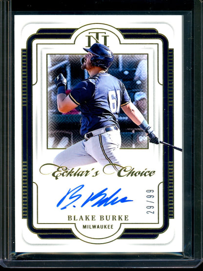 2025 Panini National Treasures Blake Burke Ecklar's Choice Autograph /99 Brewers