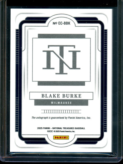 2025 Panini National Treasures Blake Burke Ecklar's Choice Autograph /99 Brewers