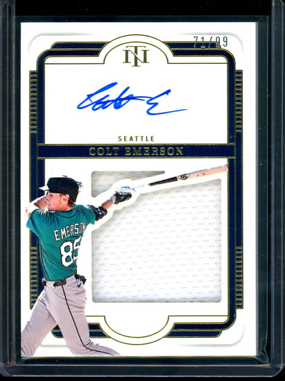 2025 Panini National Treasures Colt Emerson Patch Autograph /99 Mariners