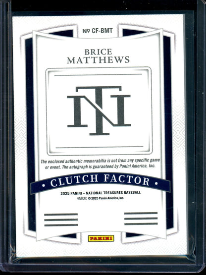 2025 Panini National Treasures Brice Matthews Clutch Factor Patch Autograph /99 Astros