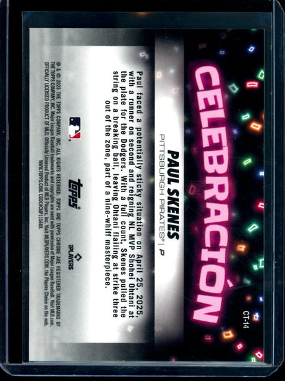 2025 Topps Chrome Paul Skenes Celebracion SP Green /99 Pirates