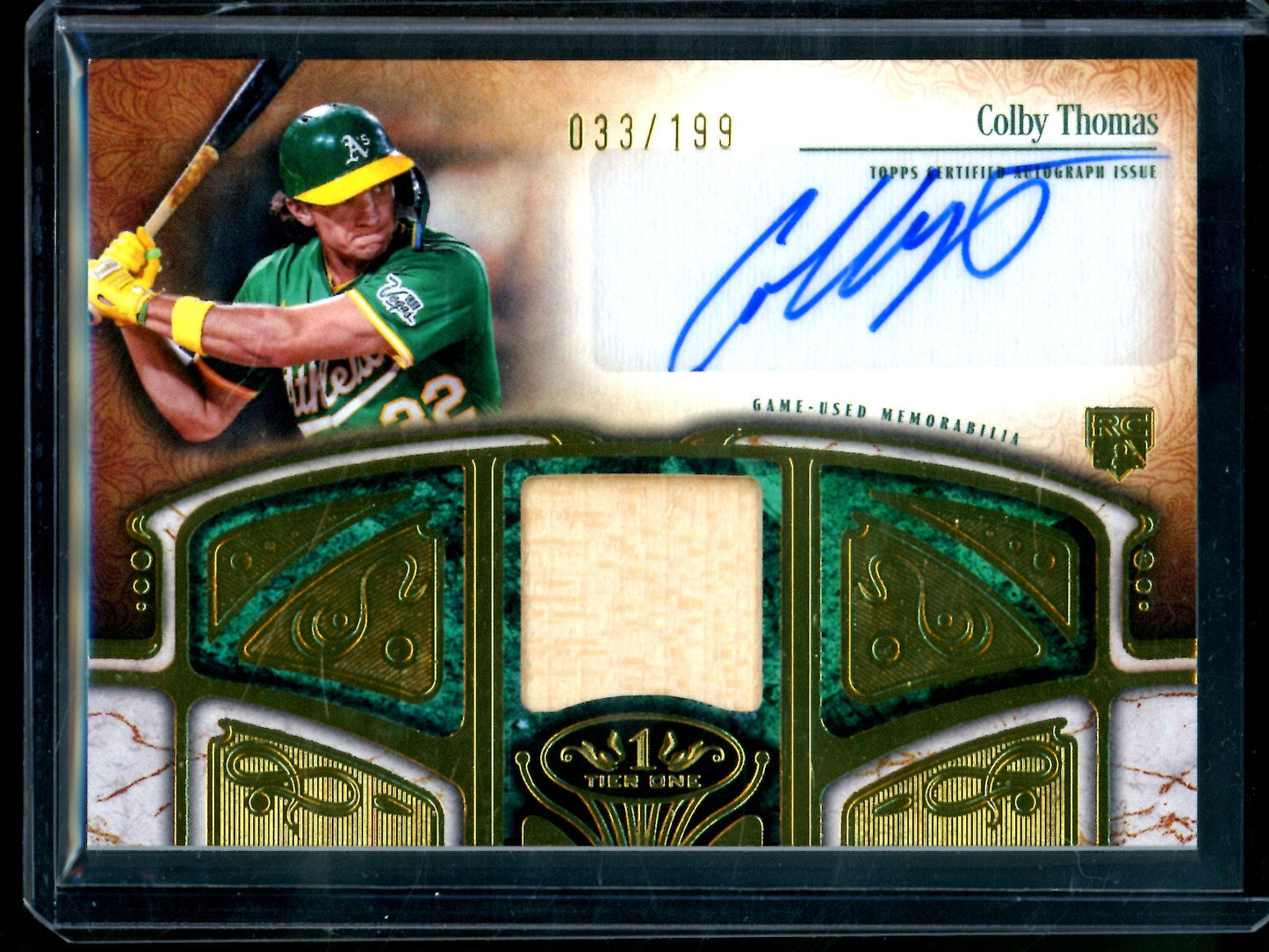 2026 Topps Tier One Colby Thomas Relic Autograph /199 Athletics