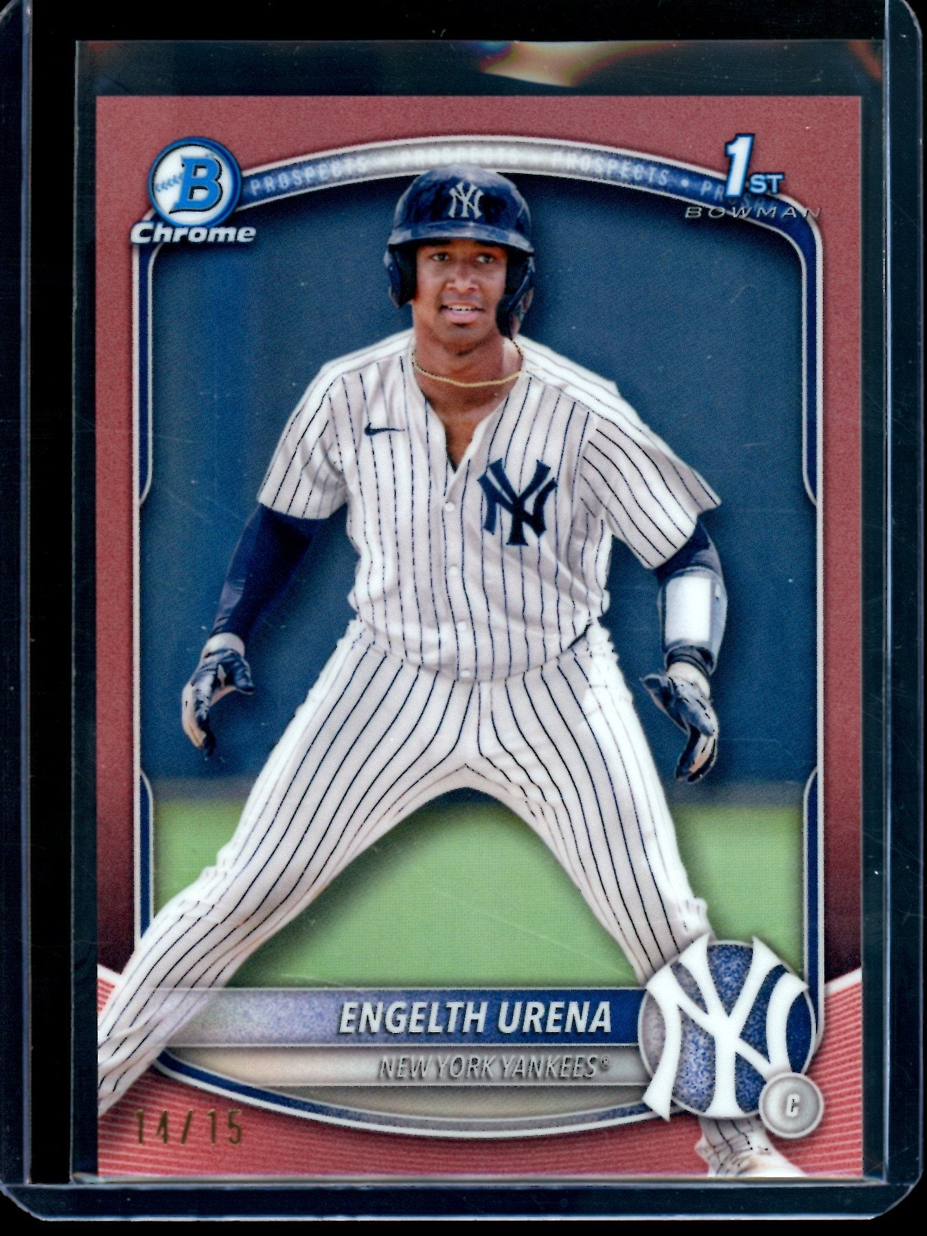 2025 Bowman Chrome Engelth Urena Rose Gold Refractor 1st /15 Yankees