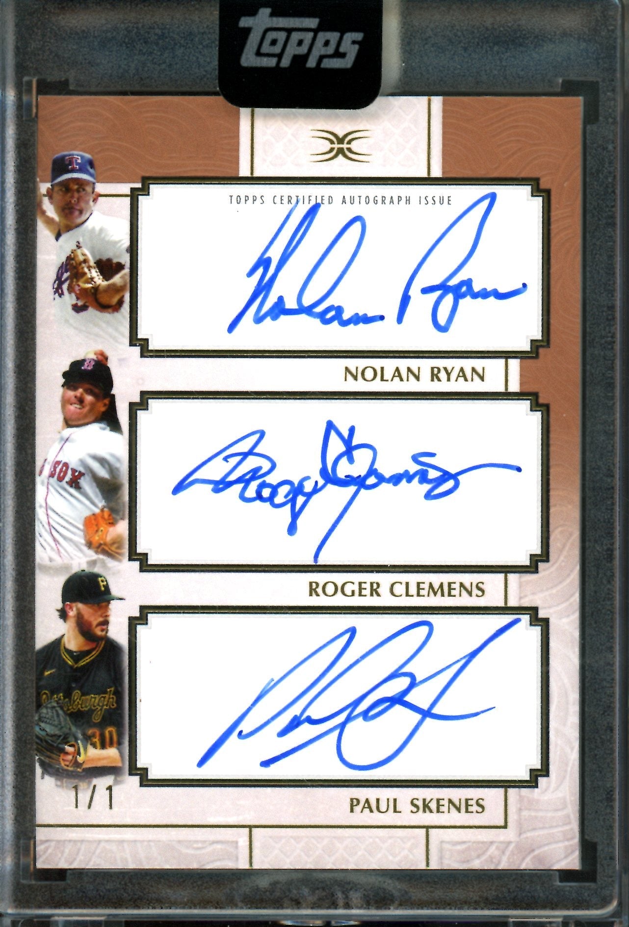 2025 Topps Definitive Nolan Ryan / Roger Clemens / Paul Skenes Autograph Collection 1/1