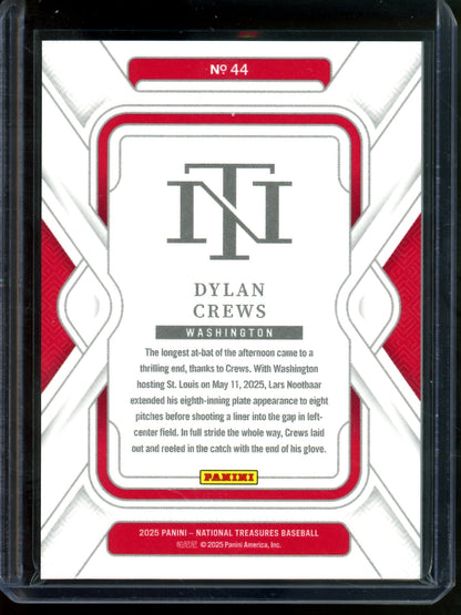 2025 Panini National Treasures Dylan Crews Rookie /13 Nationals