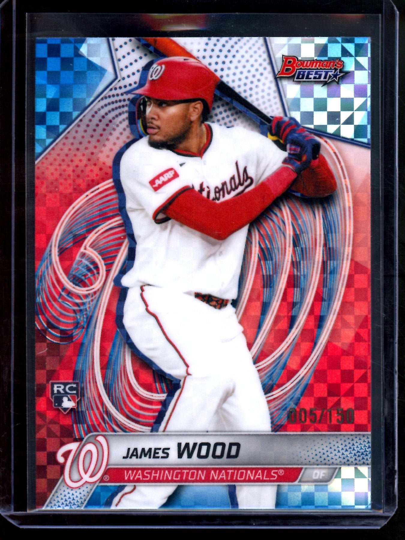 2025 Bowmans Best James Wood Blue Rookie X-Fractor /150 Nationals