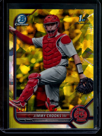 2022 Bowman Sapphire Jimmy Crooks III 1st Yellow Refractor /99 Cardinals