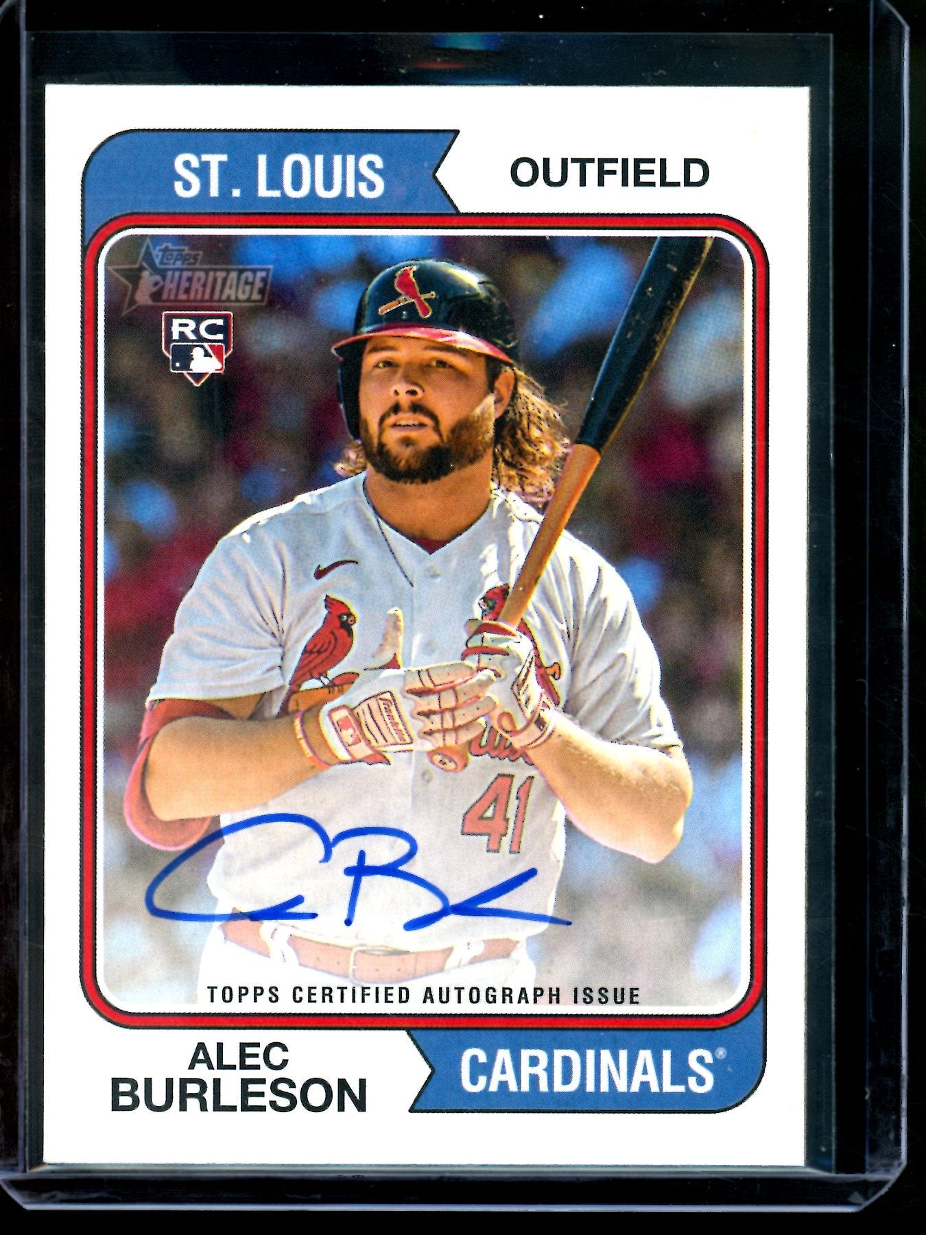 2023 Topps Heritage Alec Burleson Rookie Autograph Cardinals
