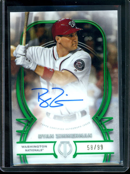 2026 Topps Tribute Ryan Zimmerman Green Autograph /99 Nationals