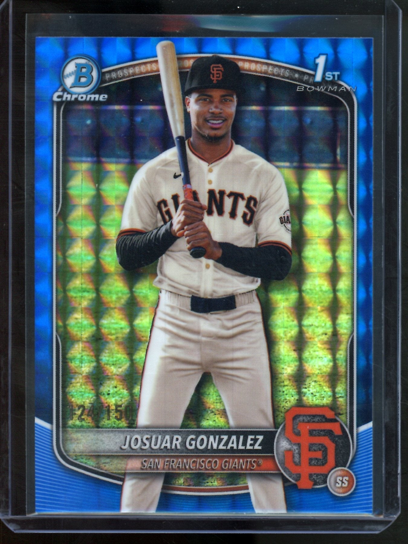 2025 Bowman Chrome Josuar Gonzalez 1st Blue Geometric Refractor /150 Giants
