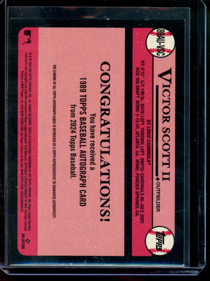 2024 Topps Series One Victor Scott II Rookie Autograph Cardinals
