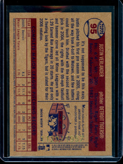 2006 Topps Heritage Justin Verlander /1957 Tigers