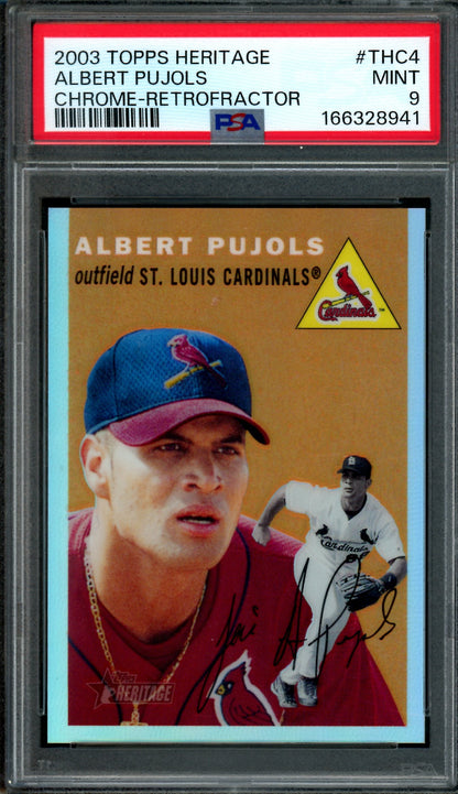 2003 Topps Heritage Albert Pujols Retrofractor /554 PSA 9 Cardinals