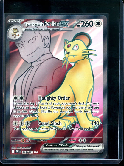 2025 Pokemon Destined Rivals Team Rocket's Persian EX 219/182