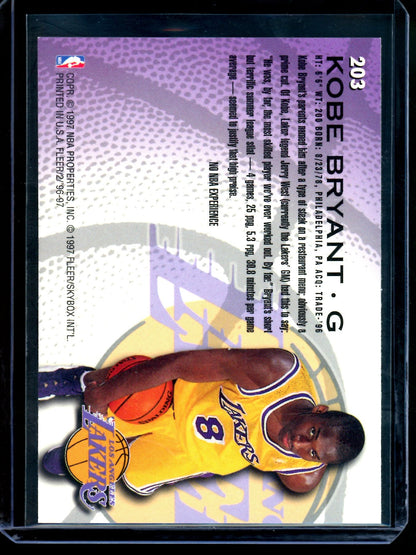 1997 Fleer Kobe Bryant Rookie Card #203 Lakers