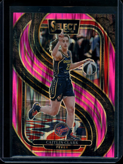 2025 Panini Select Caitlin Clark Pink Shock Premier Level Fever