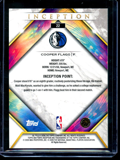 2026 Topps Inception Cooper Flagg Rookie Mavericks