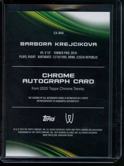 2025 Topps Chrome Barbora Krejcikova Geometric Autograph
