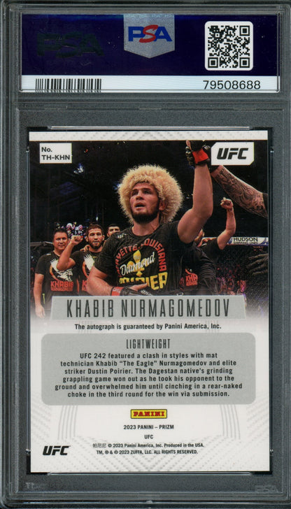 2023 Panini Prizm Khabib Nurmagomedov Throwback Signatures PSA 10