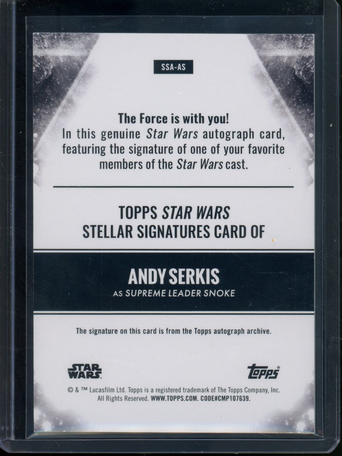 2025 Topps Star Wars Supreme Leader Snoke Gold Autograph /5