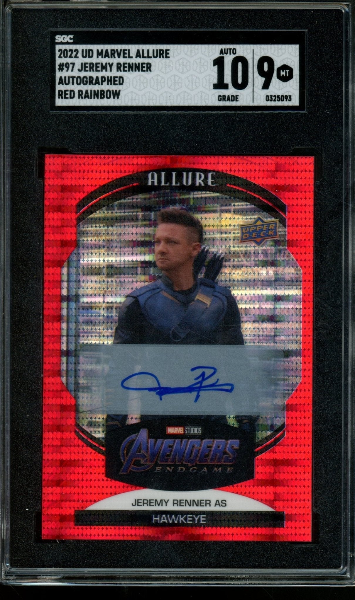 2022 Panini Allure Jeremy Renner Red Rainbow Autograph SGC 10/9 - Trading Card Market