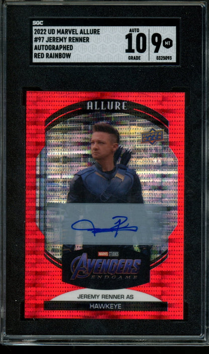 2022 Panini Allure Jeremy Renner Red Rainbow Autograph SGC 10/9 - Trading Card Market