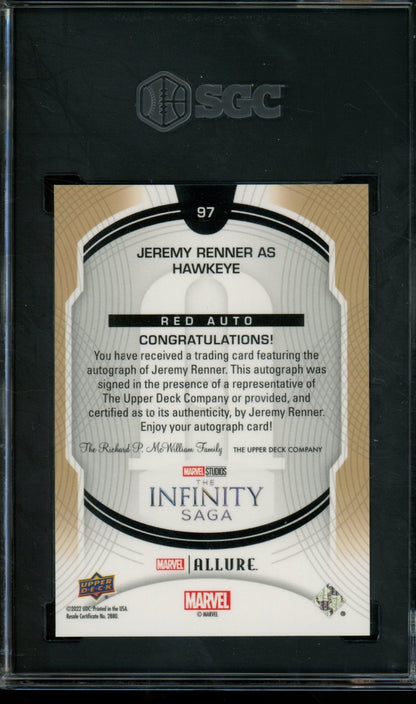 2022 Panini Allure Jeremy Renner Red Rainbow Autograph SGC 10/9 - Trading Card Market