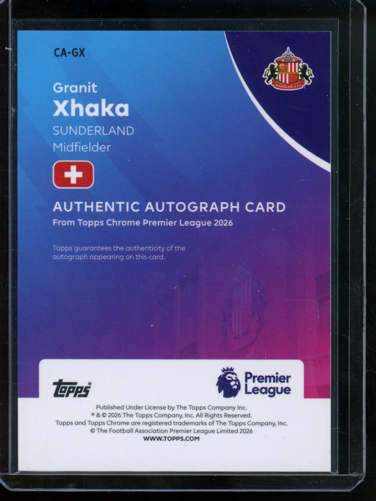 2026 Topps Chrome Granit Xhaka Gold Shimmer Autograph /50 Sunderland - Trading Card Market