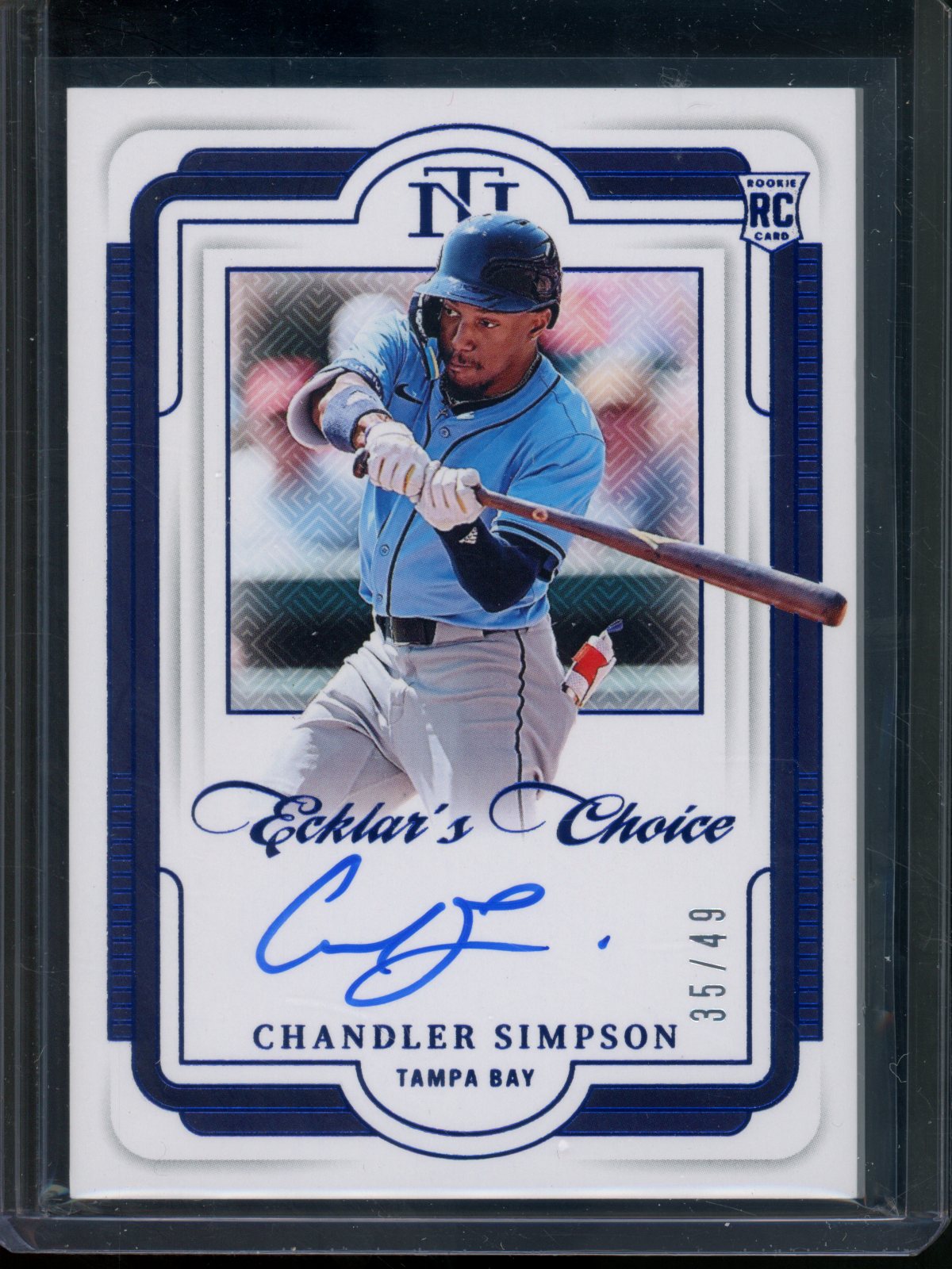 2025 Panini National Treasures Chandler Simpson Ecklar's Choice Autograph /49 Rays