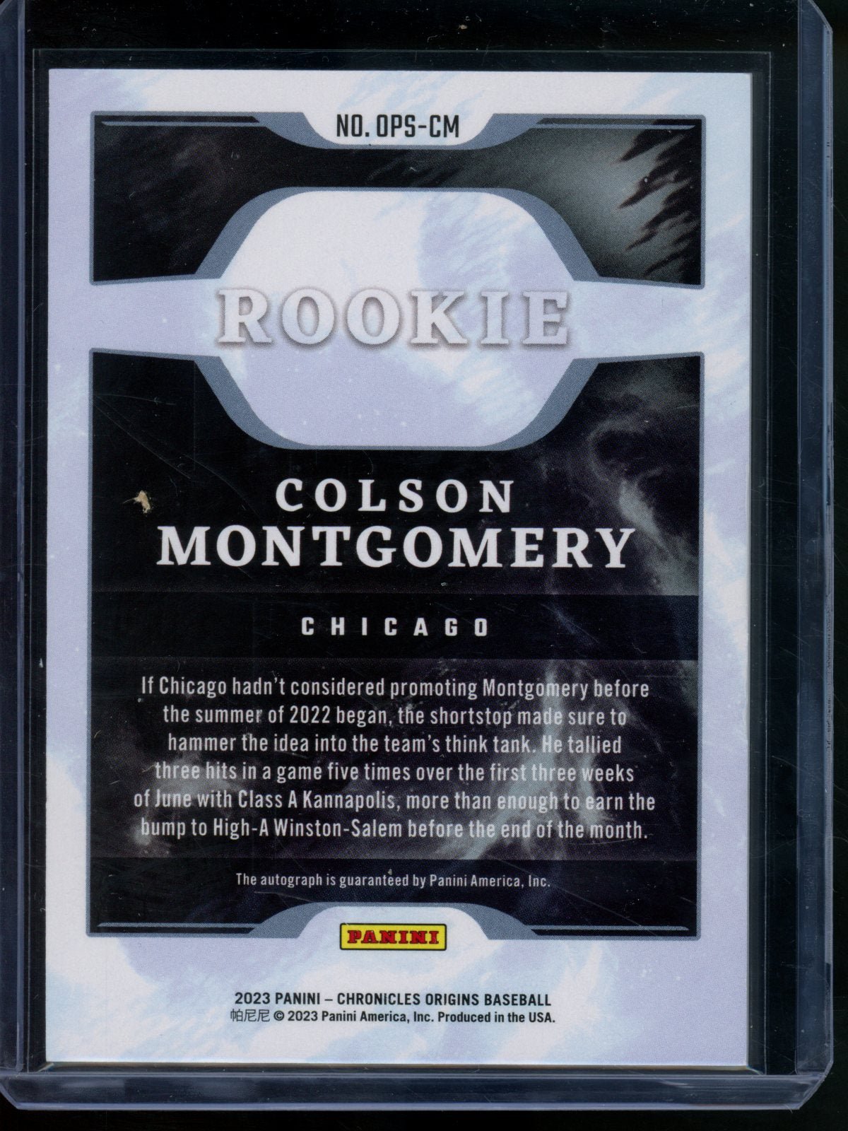 2023 Panini Origins Colson Montgomery Rookie Autograph /199 White Sox - Trading Card Market