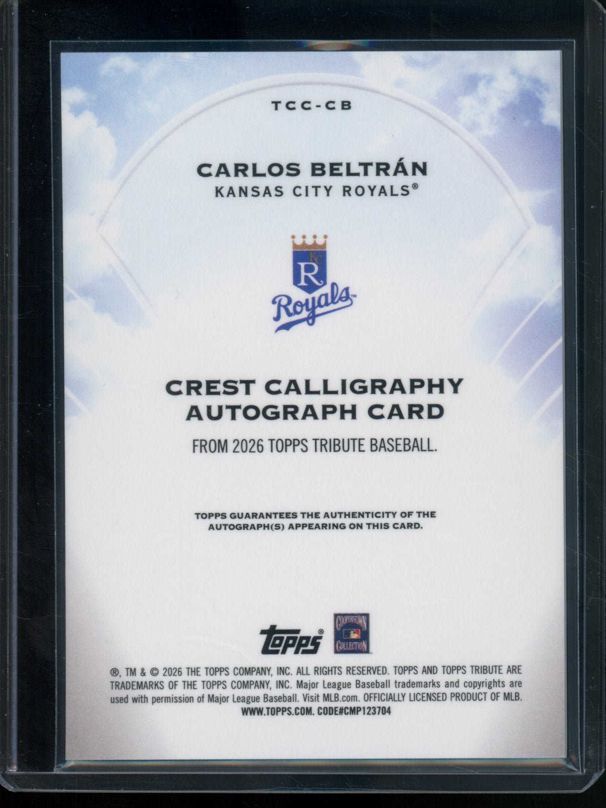 2026 Topps Tribute Carlos Beltran Crest Calligraphy Autograph /75 Royals - Trading Card Market
