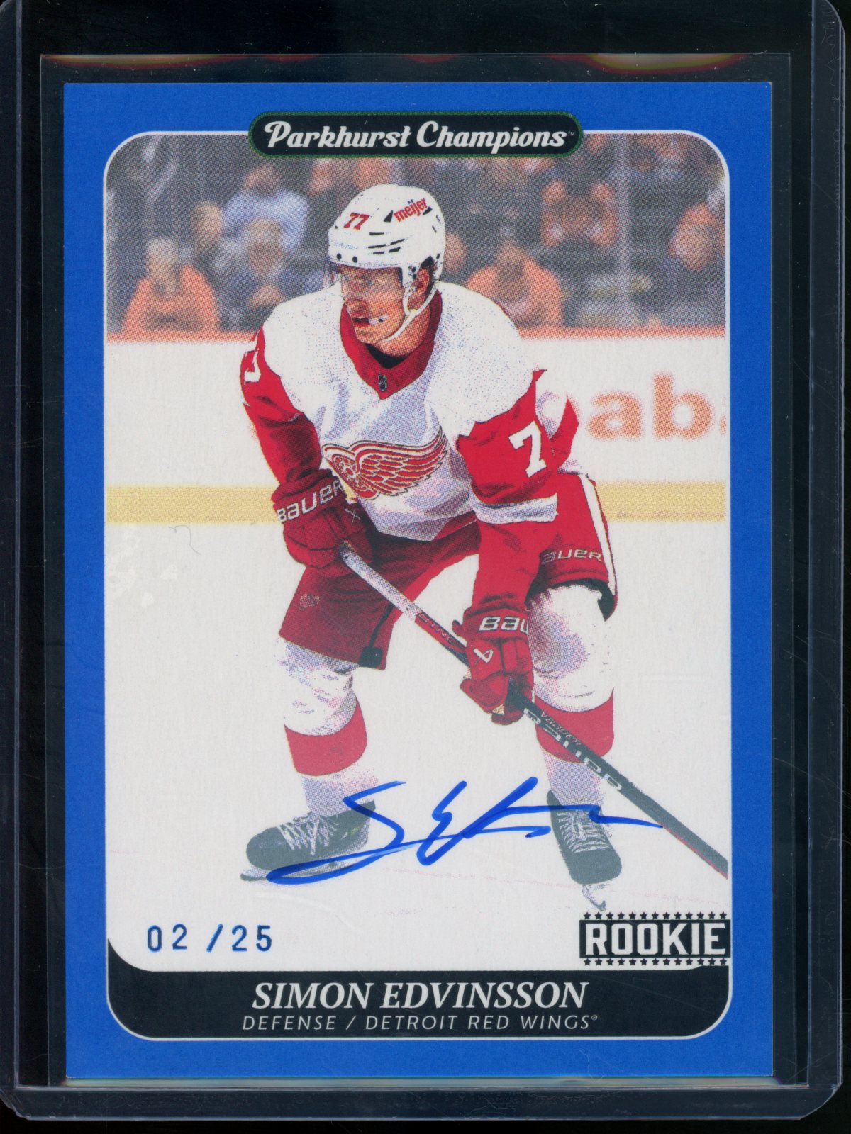 2024 Upper Deck Parkhurst Champions Simon Edvinsson Rookie Autograph /25 Redwings