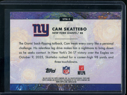 2025 Topps Chrome Cosmic Cam Skattebo Stars in the Night Rookie Giants