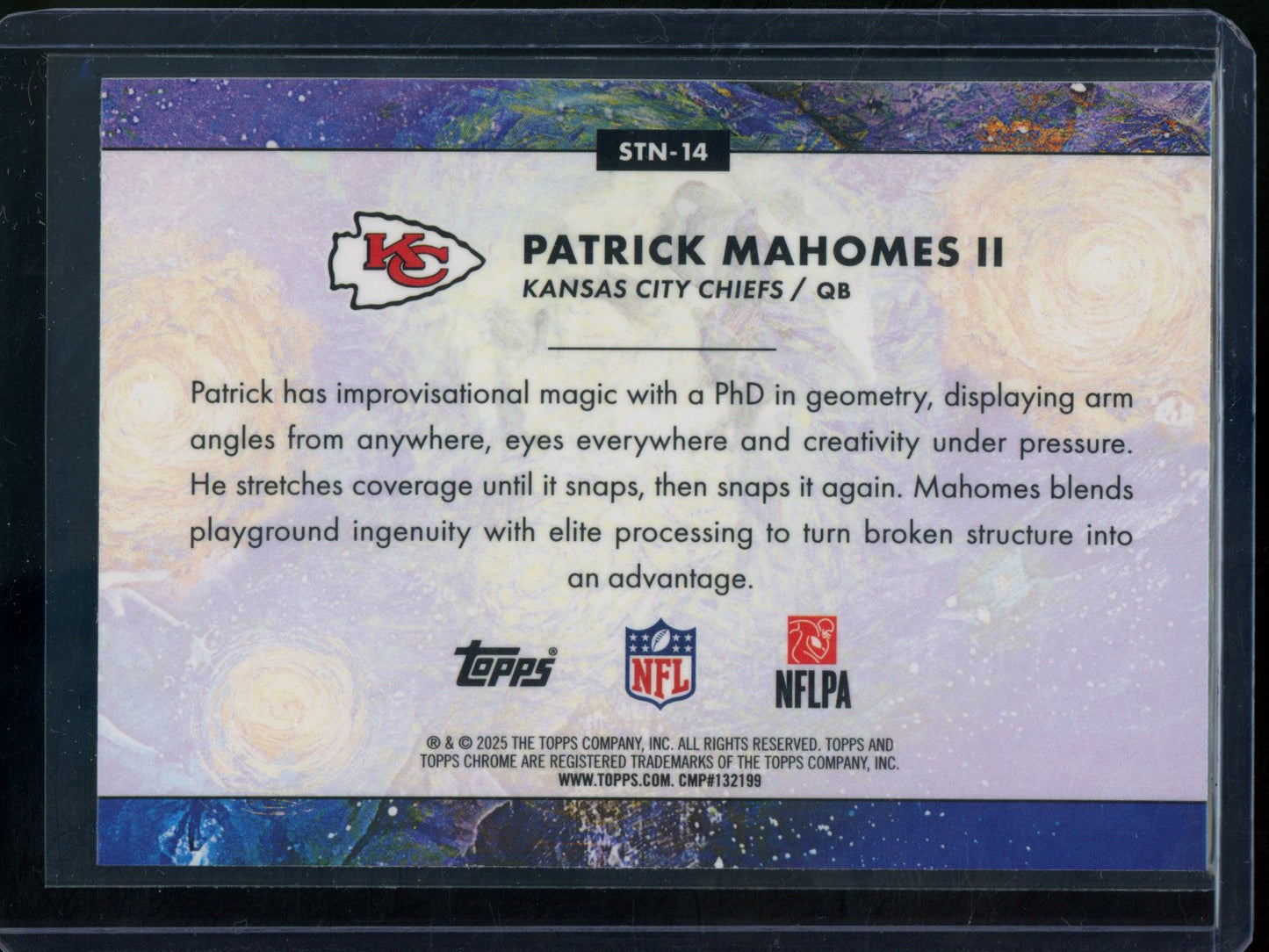 2025 Topps Chrome Cosmic Patrick Mahomes II Stars in the Night Chiefs