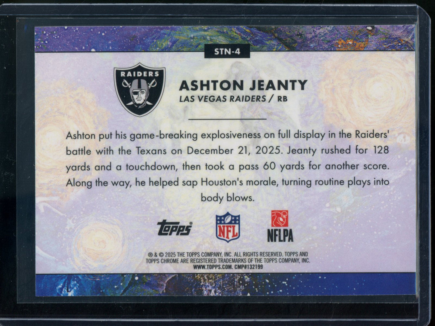 2025 Topps Chrome Cosmic Ashton Jeanty Stars in the Night Raiders
