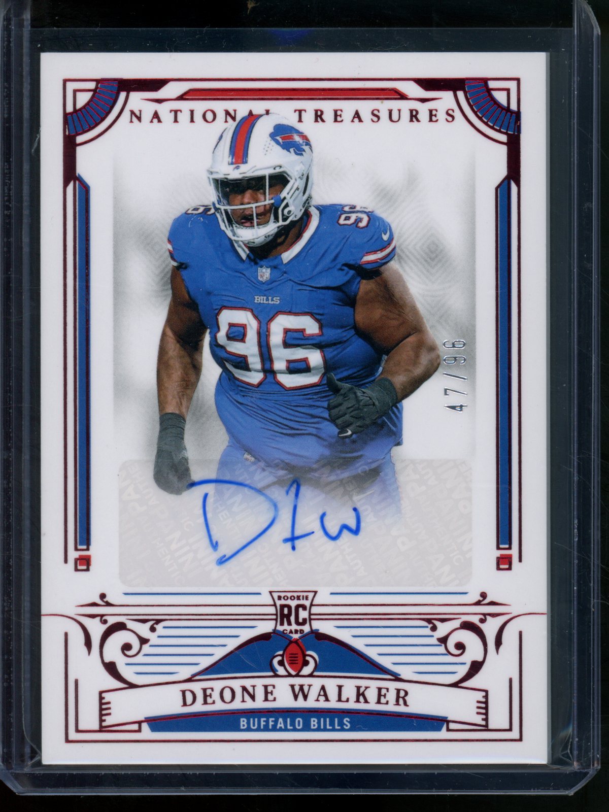2025 Panini National Treasures Deone Walker Rookie Autograph /96 Bills