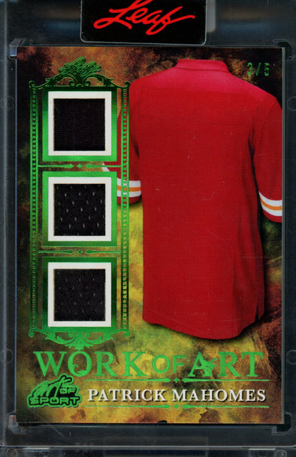 2026 Leaf Art of Sport Patrick Mahomes II Work of Art triple Relic /5 Chiefs