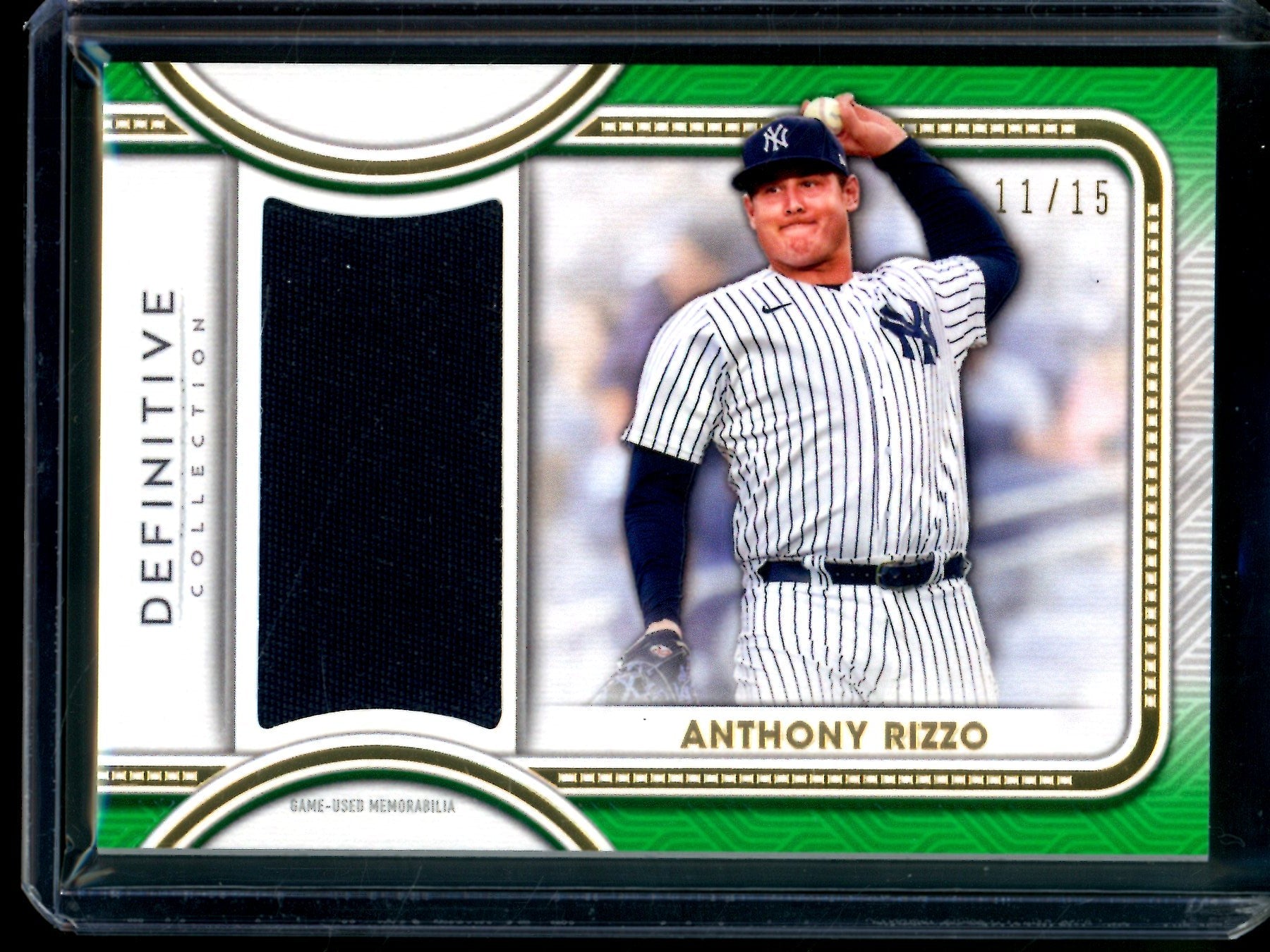 2004 Topps Definitive Anthony Rizzo Jersey Relic Green /15 Yankees