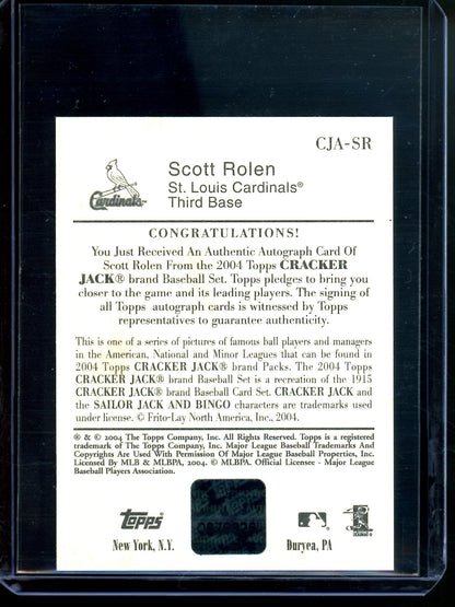 2020 Topps Cracker Jack Scott Rolen Certified Autograph Secret Surprise Signatures Cardinals