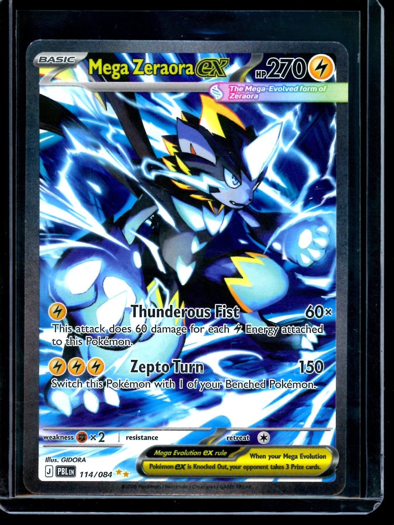 2026 Pokemon Pitch Black Mega Zeraora EX 114/084