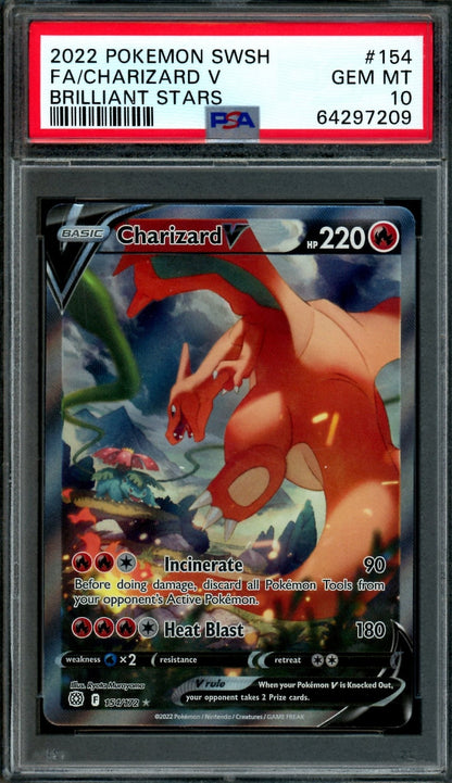 2022 Pokemon Brilliant Stars Charizard VSTAR 154/172 PSA 10 - Trading Card Market