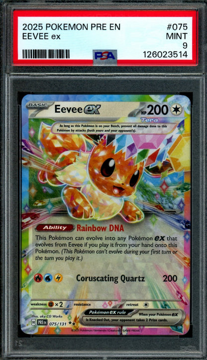 2025 Pokemon Prismatic Evolutions Eevee EX 075/131 PSA 9 - Trading Card Market