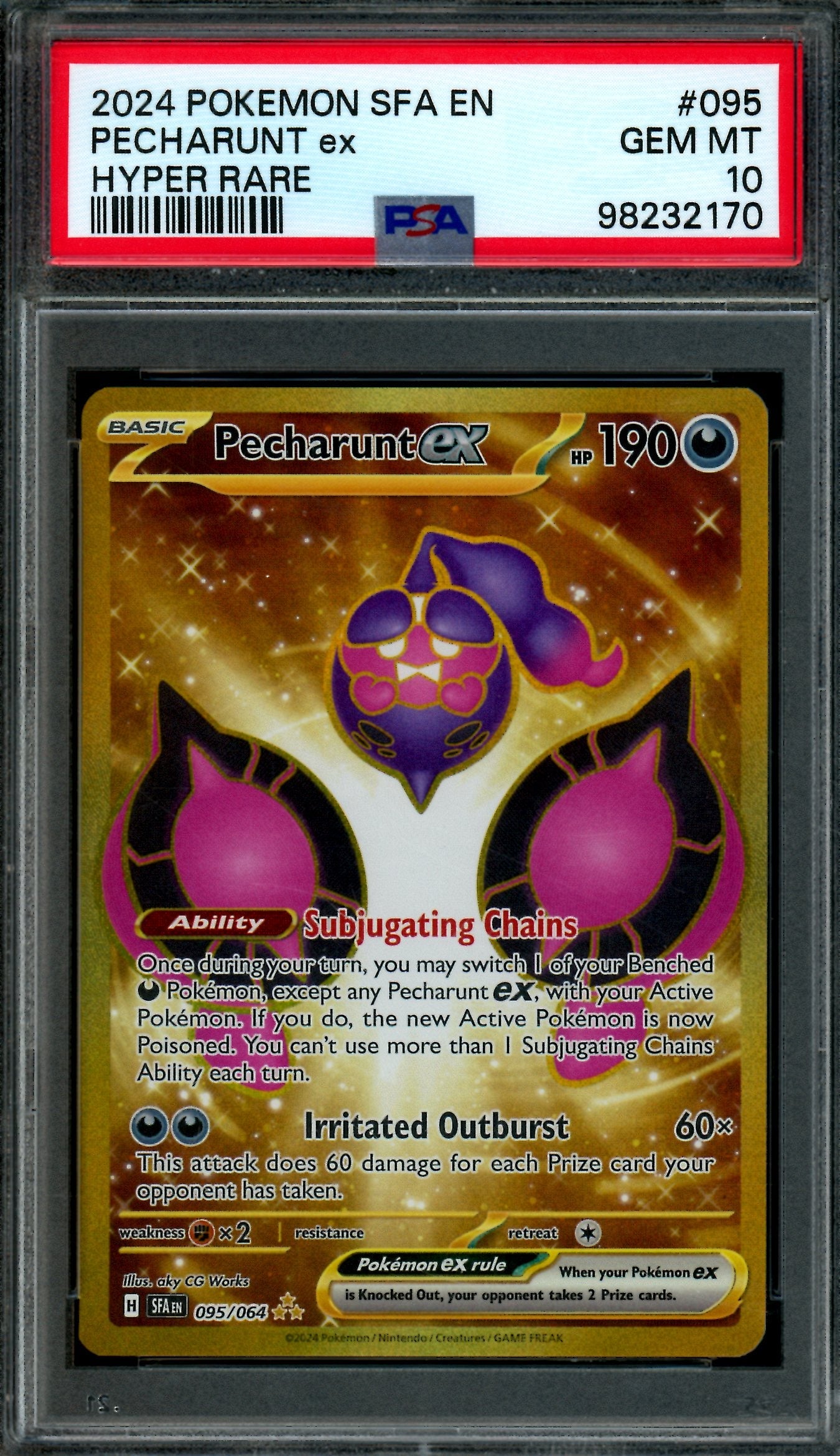 2024 Pokemon Shrouded Fable Pecharunt EX 095/064 PSA 10