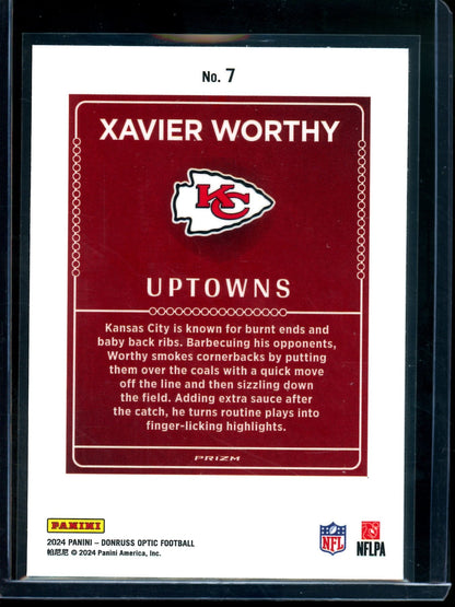 2024 Panini Optic Xavier Worthy Rookie Uptowns Case Hit Chiefs