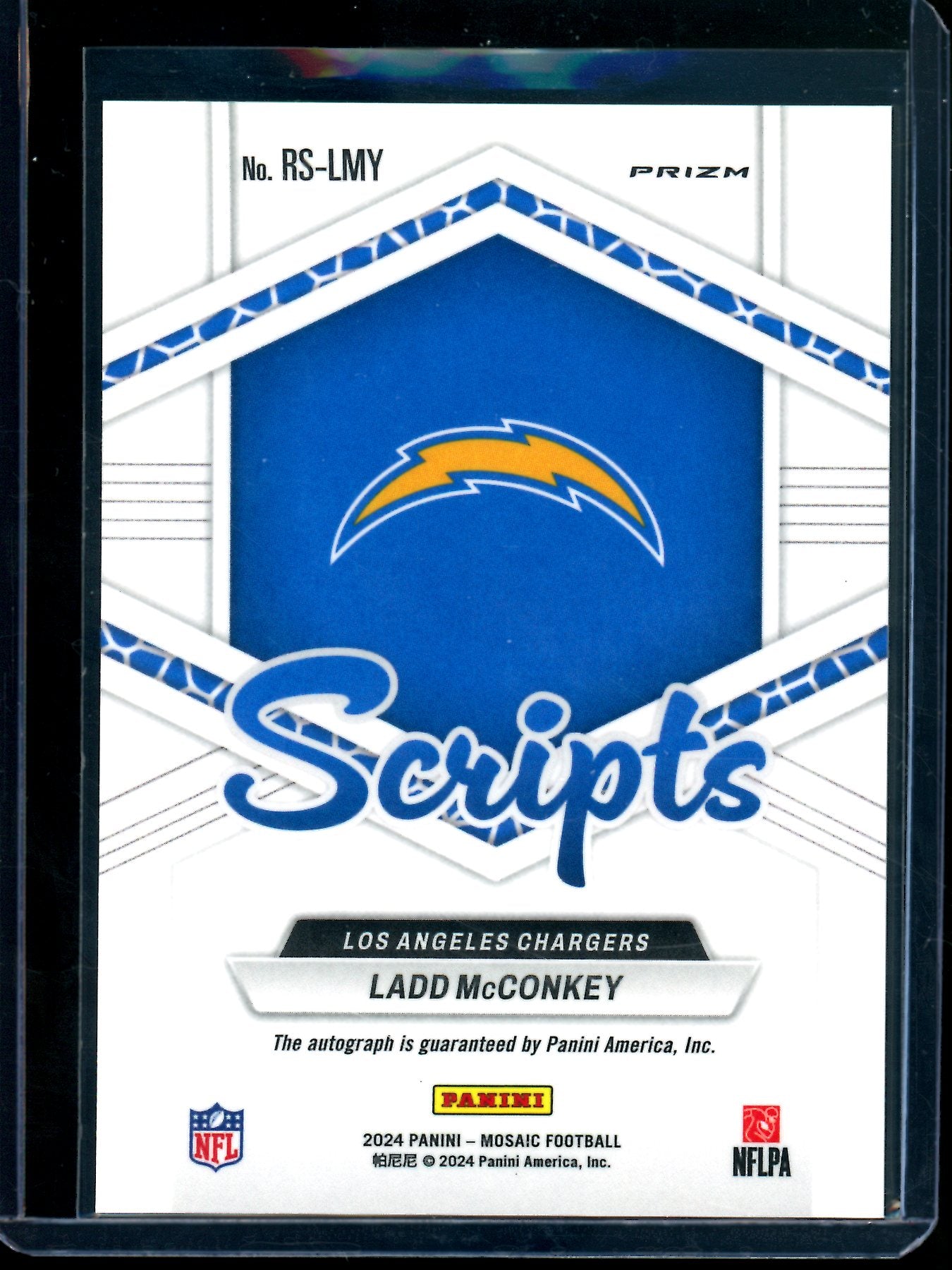 2024 Panini Mosaic Ladd McConkey Scripts Rookie Auto Mosaic